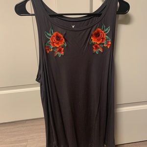 American Eagle embroidered tank top